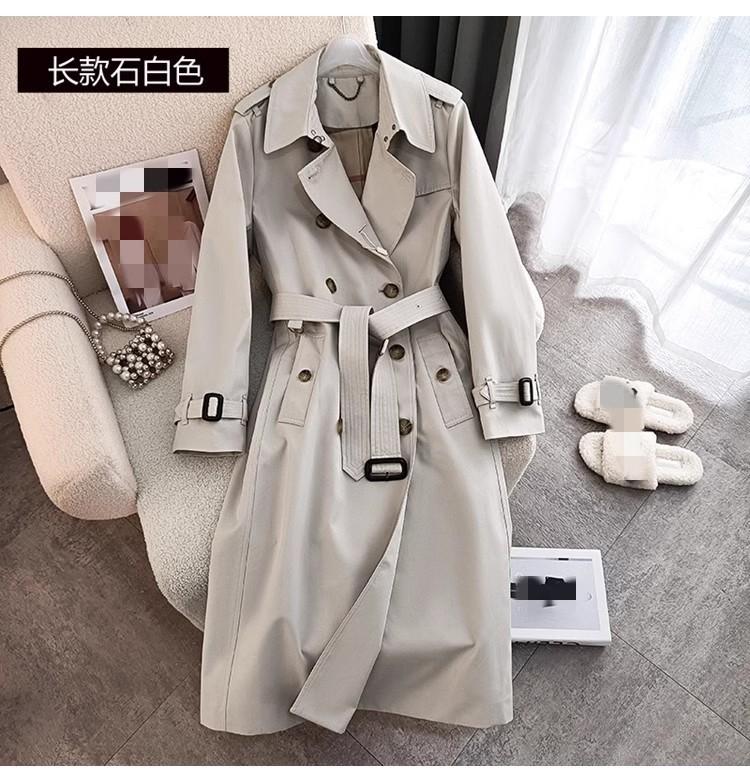 Long trench coat women's autumn clothing high-end feeling over the knee fashion waist temperament double-breasted jacket