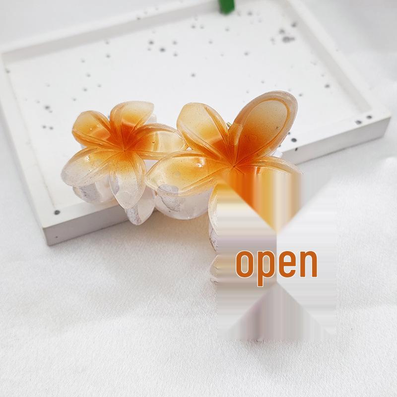 Élégant Pince à Cheveux en Plastique Frangipanier d'Été