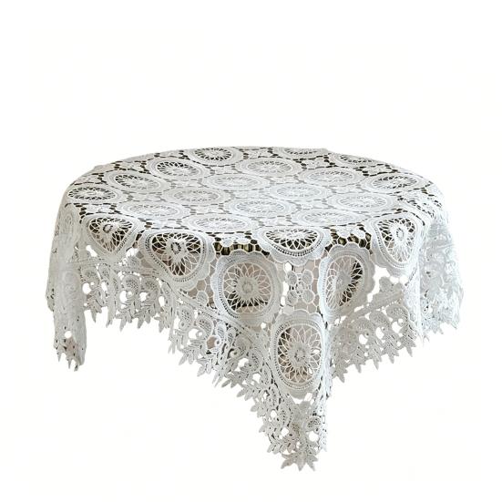 Lace Tablecloth Vintage Style Rustic Retro Table Cover Tablecloth 57 белый