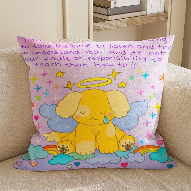 

Hand-painted star animal pillowcase cartoon cute pillowcase dormitory bedroom pillowcase children s bedside pillowcase sofa 18x18Inch