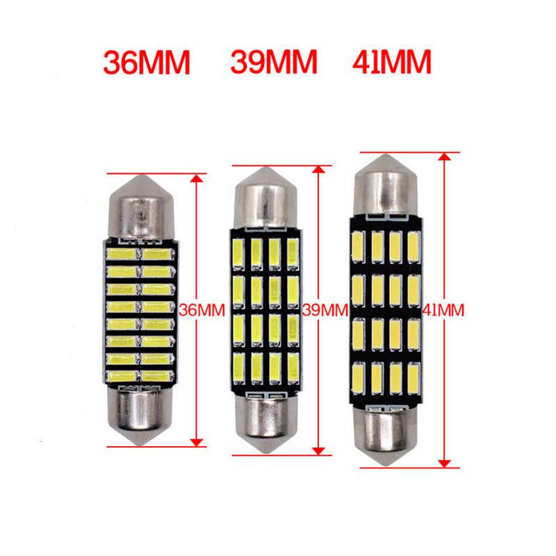 36/39/41mm LED Bulb Bright Double - Pointed Reading Lamp 5W Super Bright 4014 16SMD Interior Doom