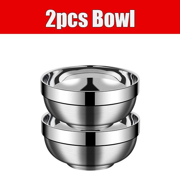 2/4 Paquetes de Tazones de Acero Inoxidable de Doble Pared Aislados para Sopa Servidor Metálico para Plato de Arroz Apto para Lavavajillas Servidor Metálico