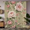 Pink Peony Floral Curta Elegant Vintage Garden Design Living Room Bedroom Decor Classic Botanical Window Treatment Art Drapes