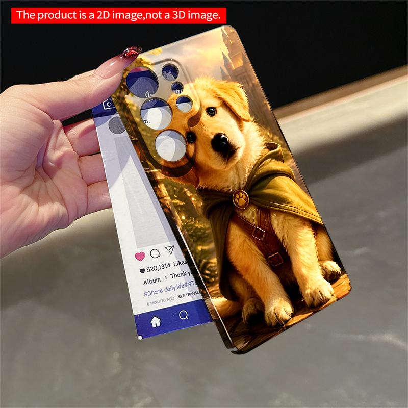 2DFlat Samsung phone case Golden Puppy in Green Cape by Castle Path Applicable to Galaxy S23 S24 S25ULTRA S26 A12 A14 A15 A16 A54 A55