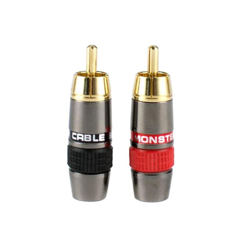 2/4/8Pcs High Quality Gold Plated RCA Connector Lotus Plug Male Terminal for Audio Video Cable Extension