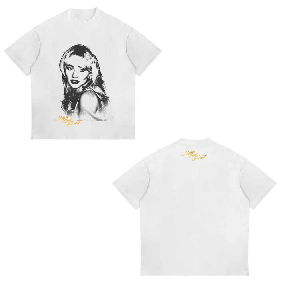 2026 Sabrina Carpenter Short N' Sweet 2025 Tour Graphic T-shirt Men Women Unisex Cute Portrait Print Fashion Aesthetic Soft Cotton T-shirts Tee Tops