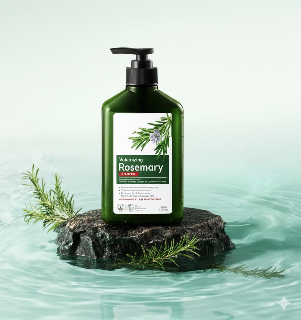 THE AURA BEAUTY Volumizing Rosemary Shampoo 200ml | Hair Volume Booster with Rosemary Extract & Amino Acid Complex | Helps Reduce Oiliness & Suppor