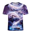 Summer New 3D Digital Printed Men's Trendy and Versatile Chinese Style Personalized Casual Round Neck Short Sleeved T-shirt