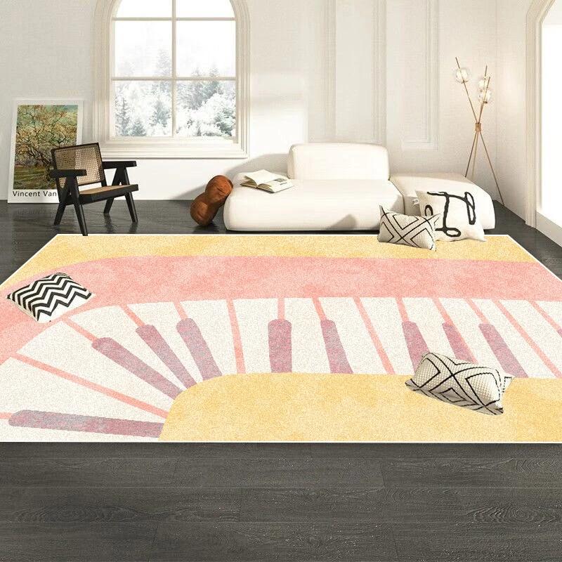 Pink Modern Simple Living Room Decoration Carpet Girl Bedroom Bedside Non-slip Rugs Home Decor Large Area Rug Washable Floor Mat