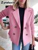 Spring Women's Wool Blend Overcoat Blazer Jacket
