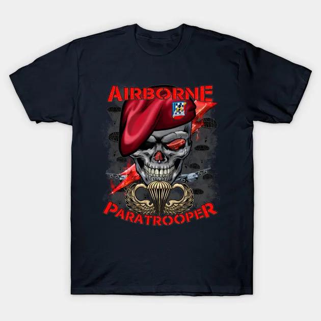US Army Airborne Paratrooper T-Shirt New 100% Cotton O-Neck Summer Short Sleeve Casual Mens T-shirt Size S-3XL