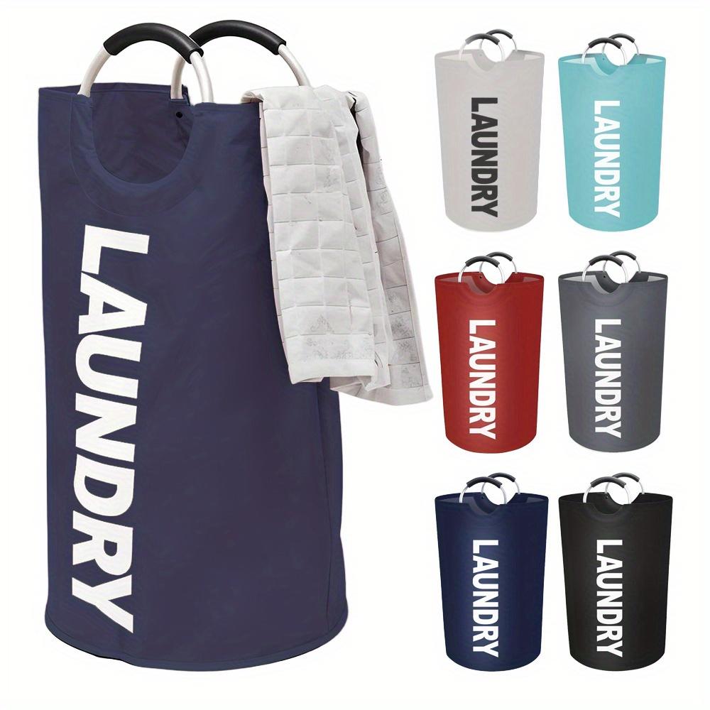 

Extra Large Foldable Laundry Hamper with Aluminum Frame Soft Fabric Storage Basket in Red, White, Blue, or Gray Portable Space Saving Organizer 90 liters темно-синий