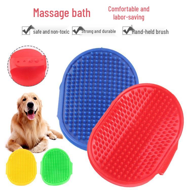 Golden Retriever Bath Brush: Silicone Oval Glove with Bristles for Large Dog Cleaning
