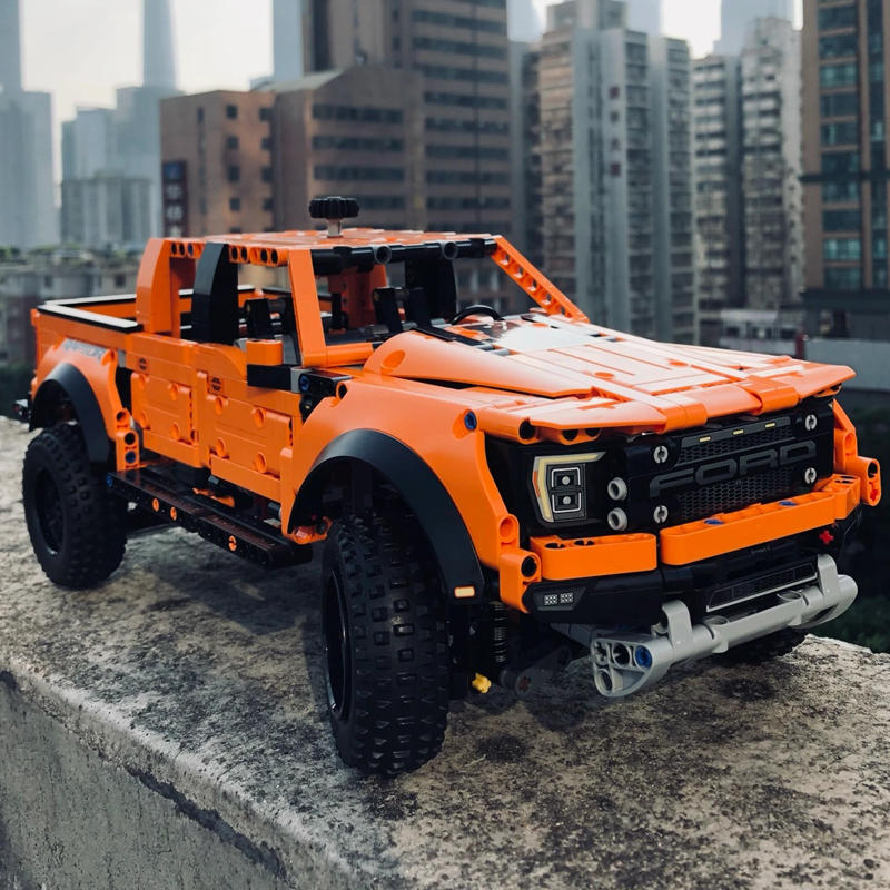 Ford Raptors Pickup Truck Mașină sport Bloc de construcție Vehicul de curse Model Cărămizi Jucării pentru copii Cadou
