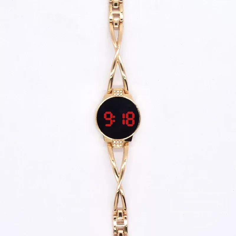 

Світлодідний модний годинник для жінок сенсорний екран жіночий час сталевий браслет електронний студентський жіночий годинник-браслет годинники простого стилю