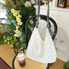 New Large Capacity Polka Dot Canvas Tote Bag Women Casual Shoulder Bag College Student School Book Bag