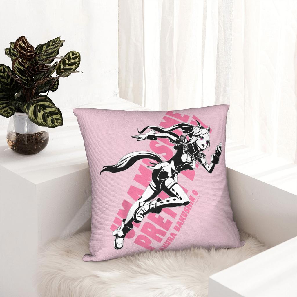 Umamusume Pretty Derby Sakura Bakushin O Pillowcase Printing Polyester Cushion Cover Gift  Throw Pillow Case Cover Home Square