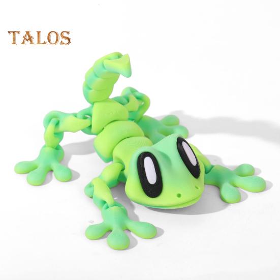 3D Printed Gecko Toy Magnetic Articulated House Lizard Figurine Animal Fidget Toy for Refrigerator Magnet Computer Monitor Decor