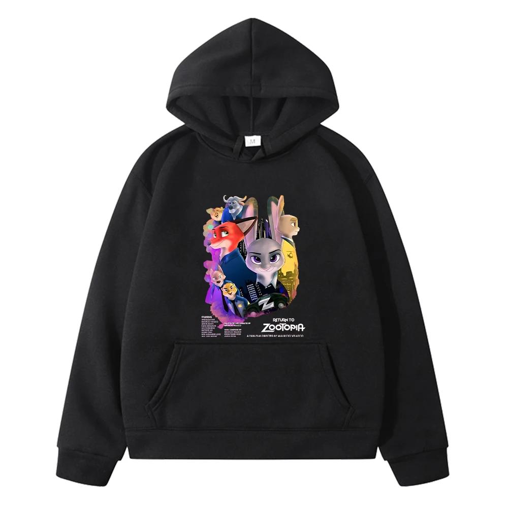 Kawaii Zootopia 2 Print anime hoodie Fleece sweatshirt y2k sudadera Autumn hoodies boy pullover jacket kids clothes girls Boys and girls clothes