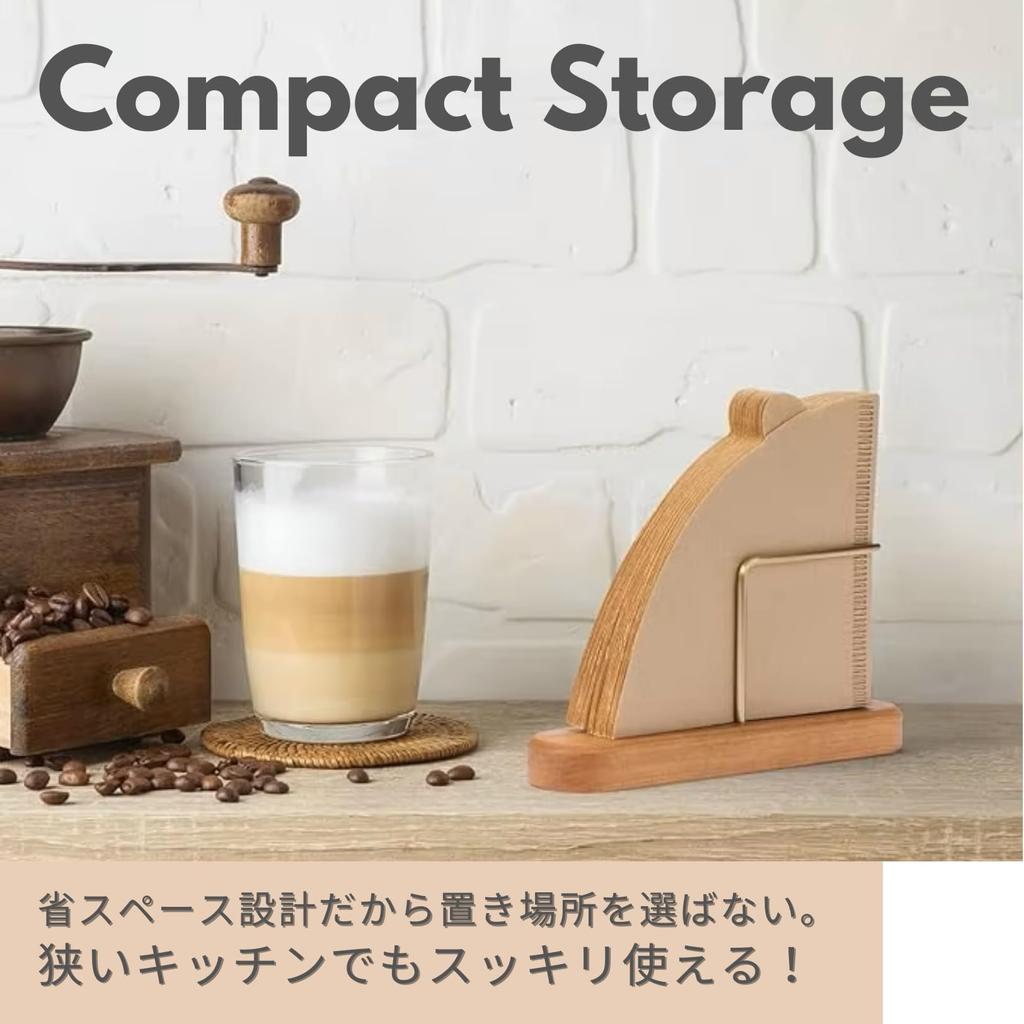PLEAVIT Coffee Filter Holder Wooden Coffee Paper Disposable Filter Small Stand, Stand, Case,