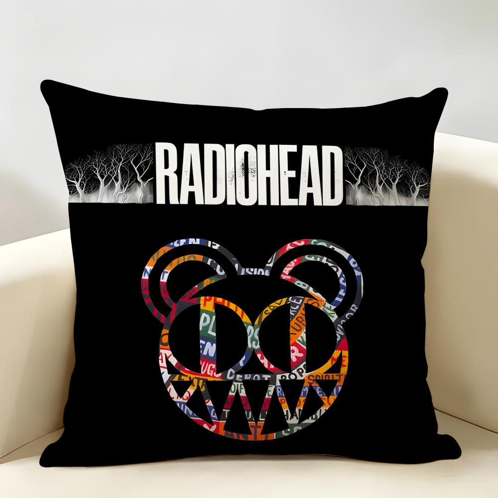 British Band RRadiohead Cushion Cover Natural Linen Organic Fabric DoubleSided Printing Room Sofa Decor Pillow Case