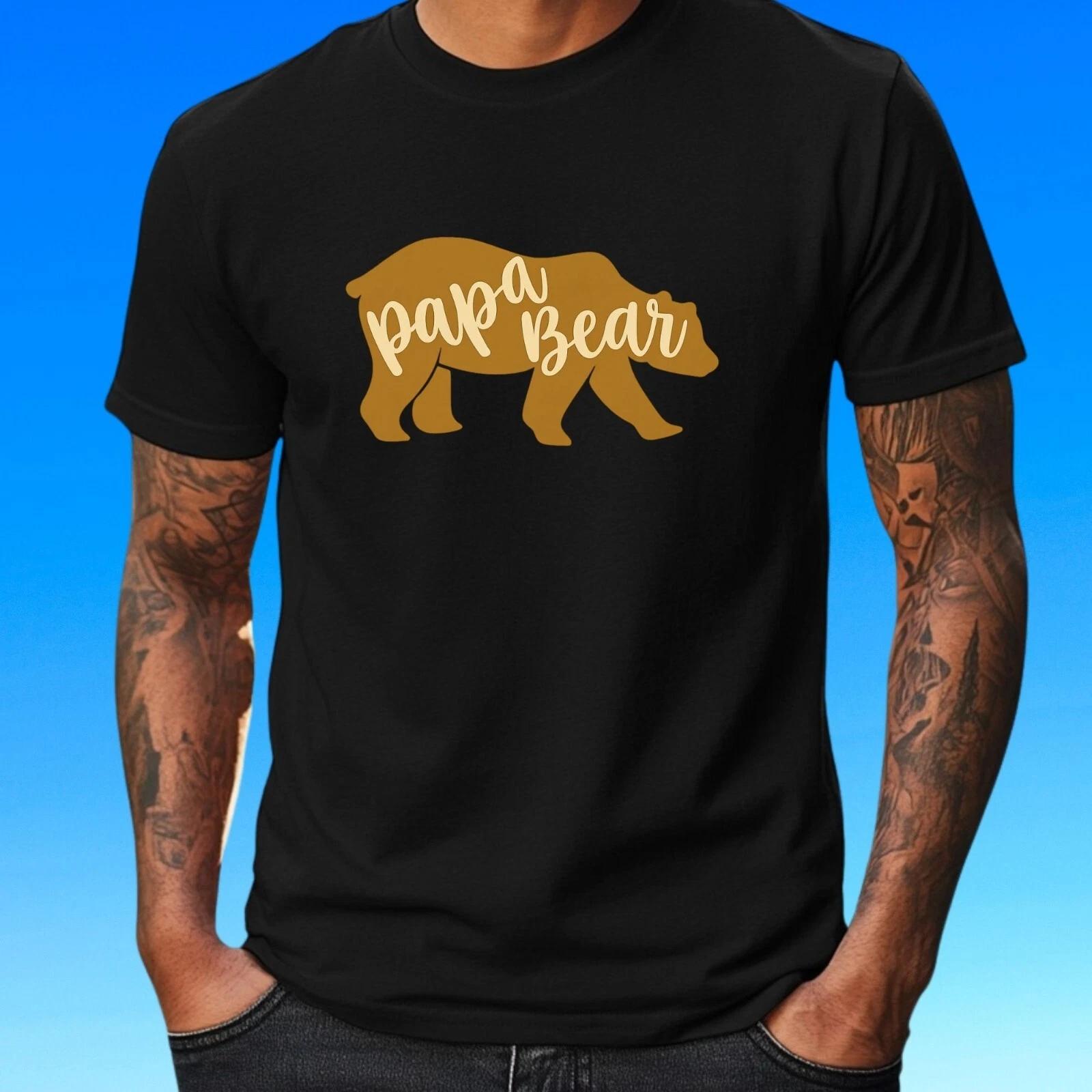 T-Shirt Herren Papa Bär Motiv Baumwolle Größe S bis 5XL XXXL