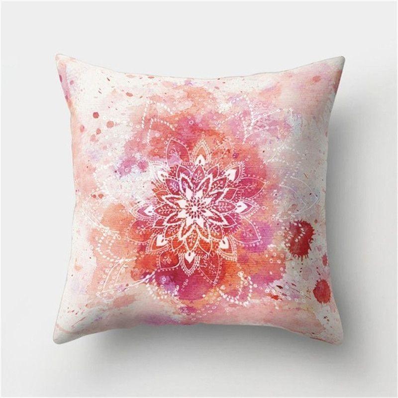Luxurious Boho Mandala Flower Square Pillow Case Enhances Any Home Or Car Decor