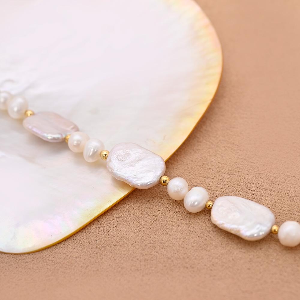 Original Design 16cm Geometric Square Baroque Pearl Bracelet High Luster Unique Natural Pearl Beaded Bracelet Fine Jewelry