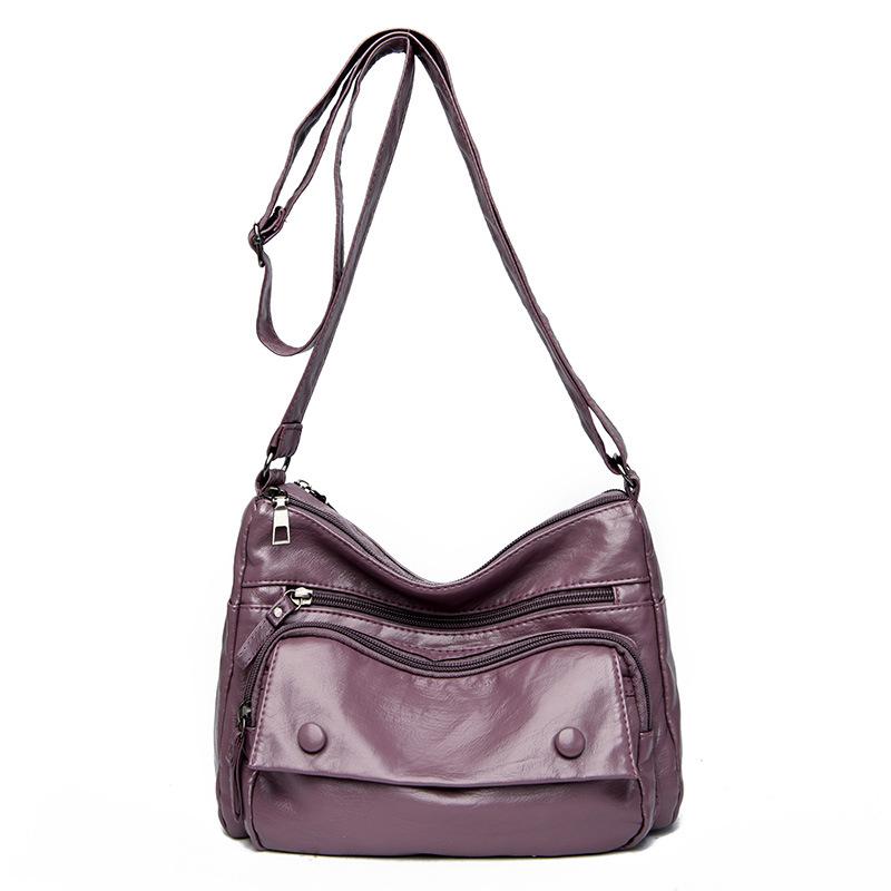 Fashionable New Style Women's Bag Crossbody Bag Shoulder Bag Autumn and Winter Large Capacity Women's Soft Leather Middle-aged Mother Bag