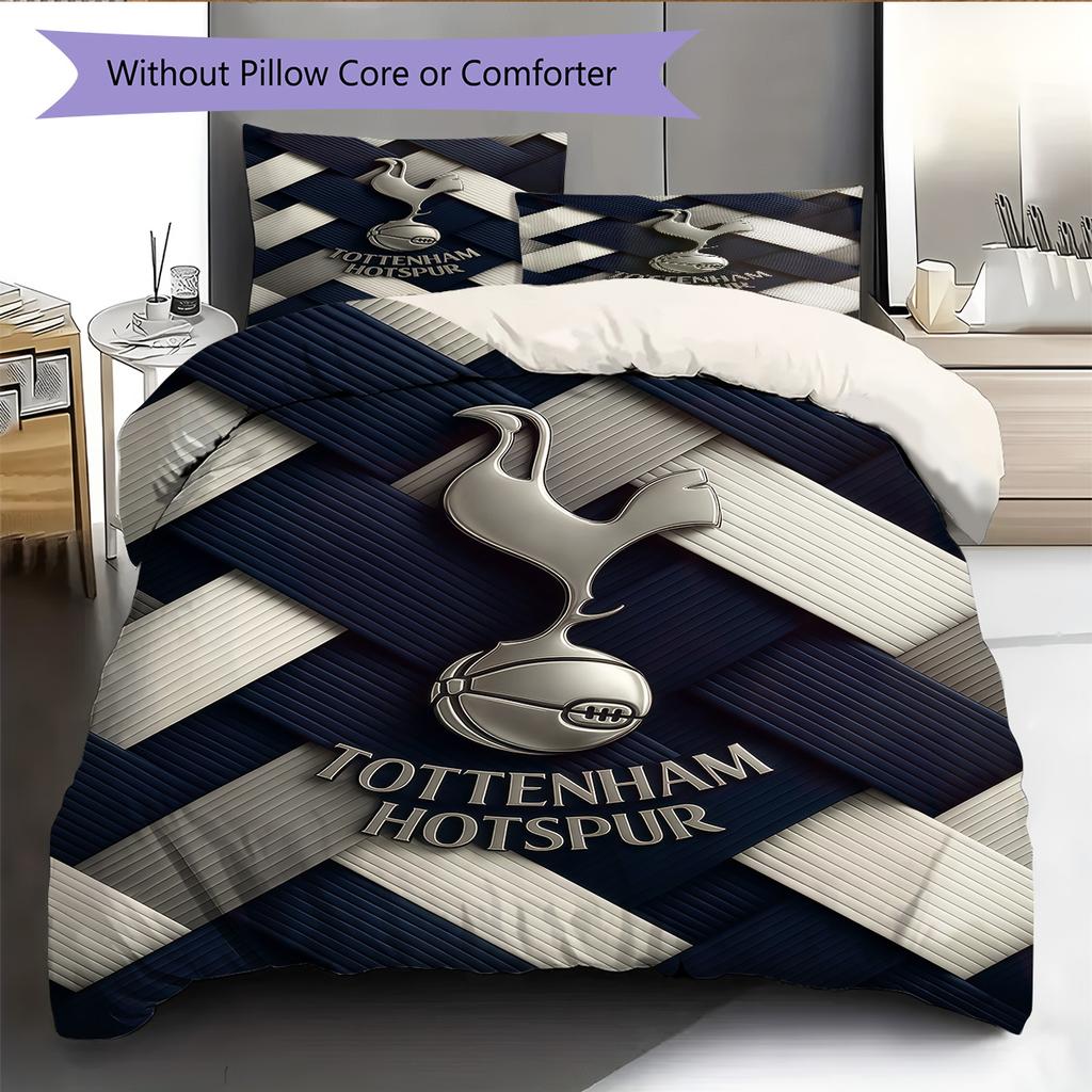 Tottenham Logo  Bedding Quilt Set Quilt Cover Pillowcase Home Decoration Birthday Gift (1 * Duvet Cover + 2 * Pillowcase, Without Core)