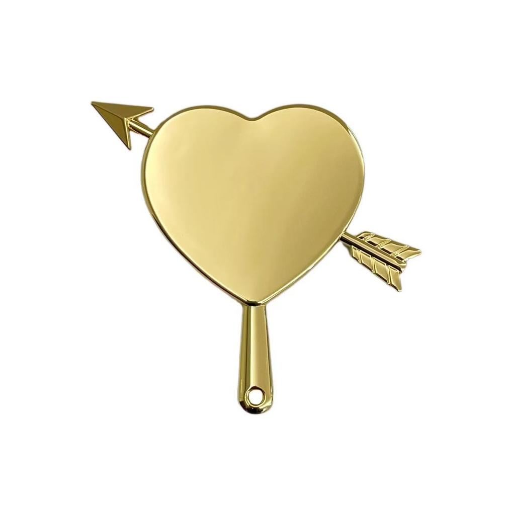 Heart Shaped Handle Compact Mirror, Single Face Portable Vanity Mirror for Home Travel, Gift