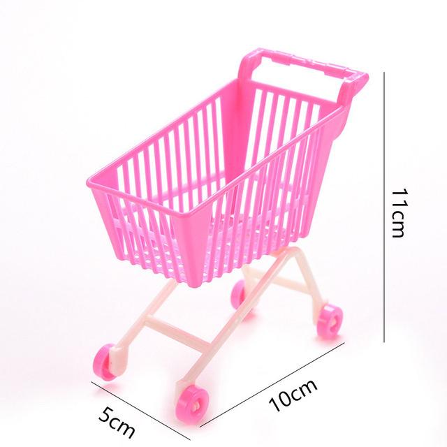 Children's toy 11CM Pink Shopping Cart for Lifestyle Accessories Classic Toys for Kids Girls Gift