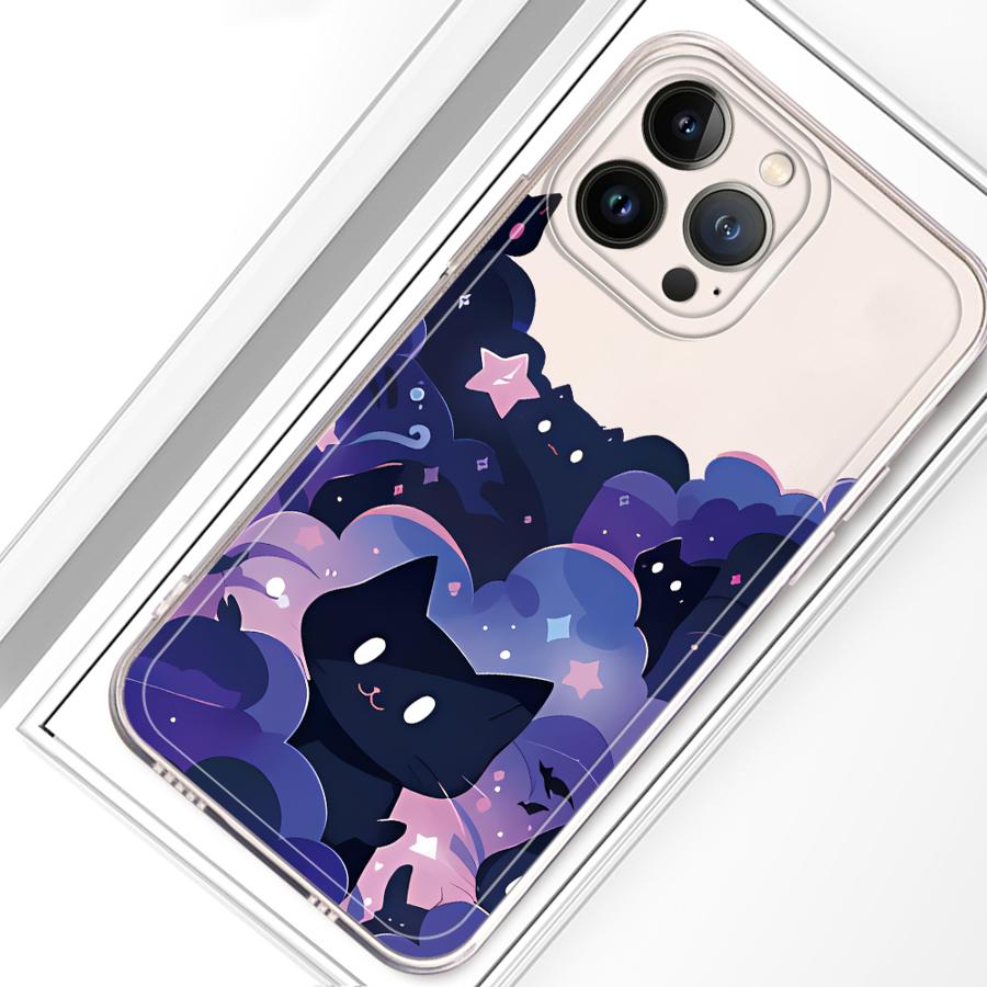 Cartoon Cat Soft Phone Cover Case for iPhone 17 Pro Max XS Max XR 14 Plus 11 16 15 Air 12 Mini 7 8 13 Pro