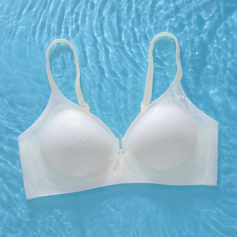 Breathable jelly glue student no steel ring soft support bra cover gathered anti-sagging breathable thin