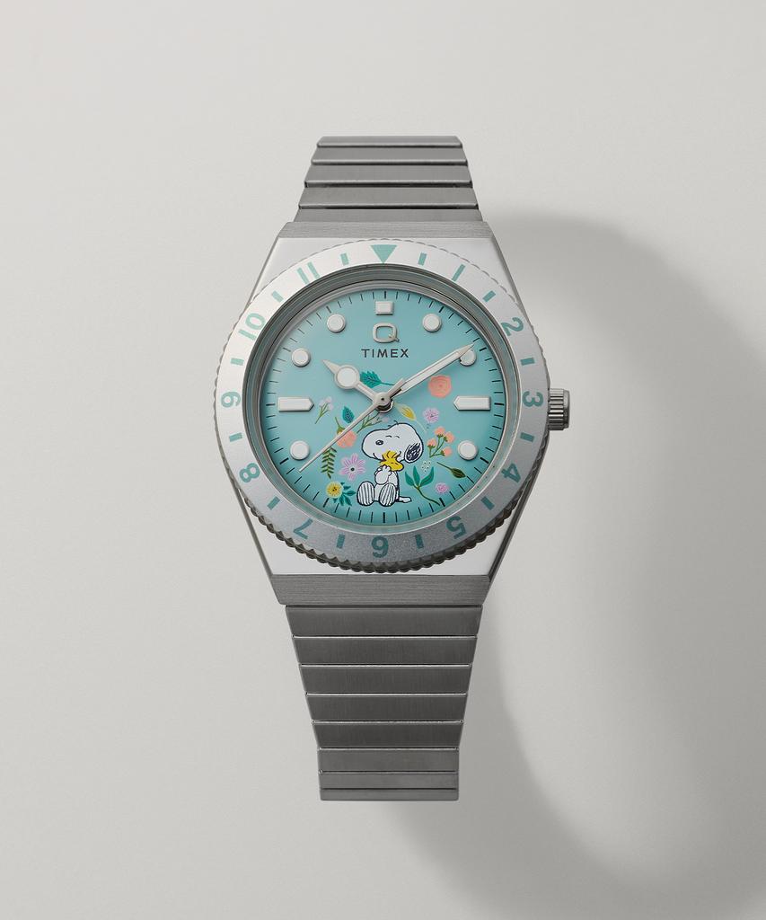 Taimaegseu X Peanuts Q Timex Snoopy Expansion Band Metal Wristwatch 36Mm
