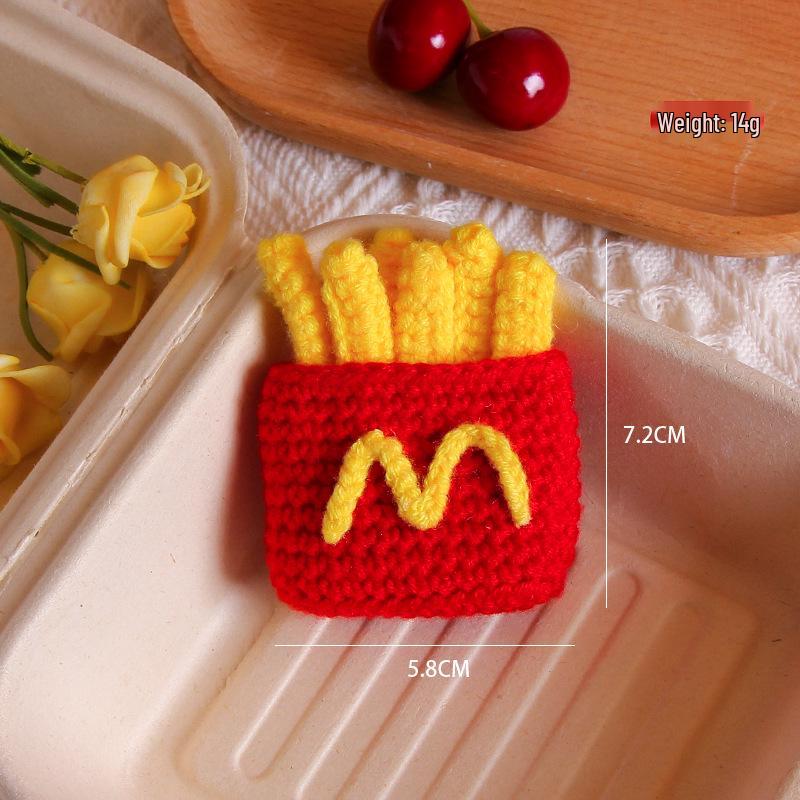 Charming Crochet Fruit Keychain: Persimmon & Strawberry Wool Pendants