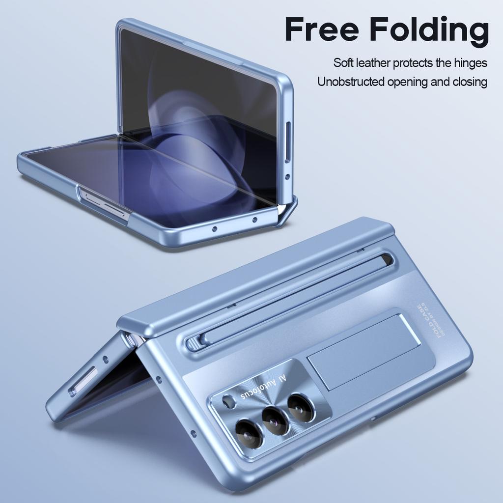 Etui ze stojakiem na zawiasy PC na telefon Samsung Galaxy Z Fold6 5G z folią ze szkła hartowanego/rysikiem