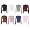 Hot Girl Square Neck Off-Shoulder Slimming Long Sleeve Top for Women