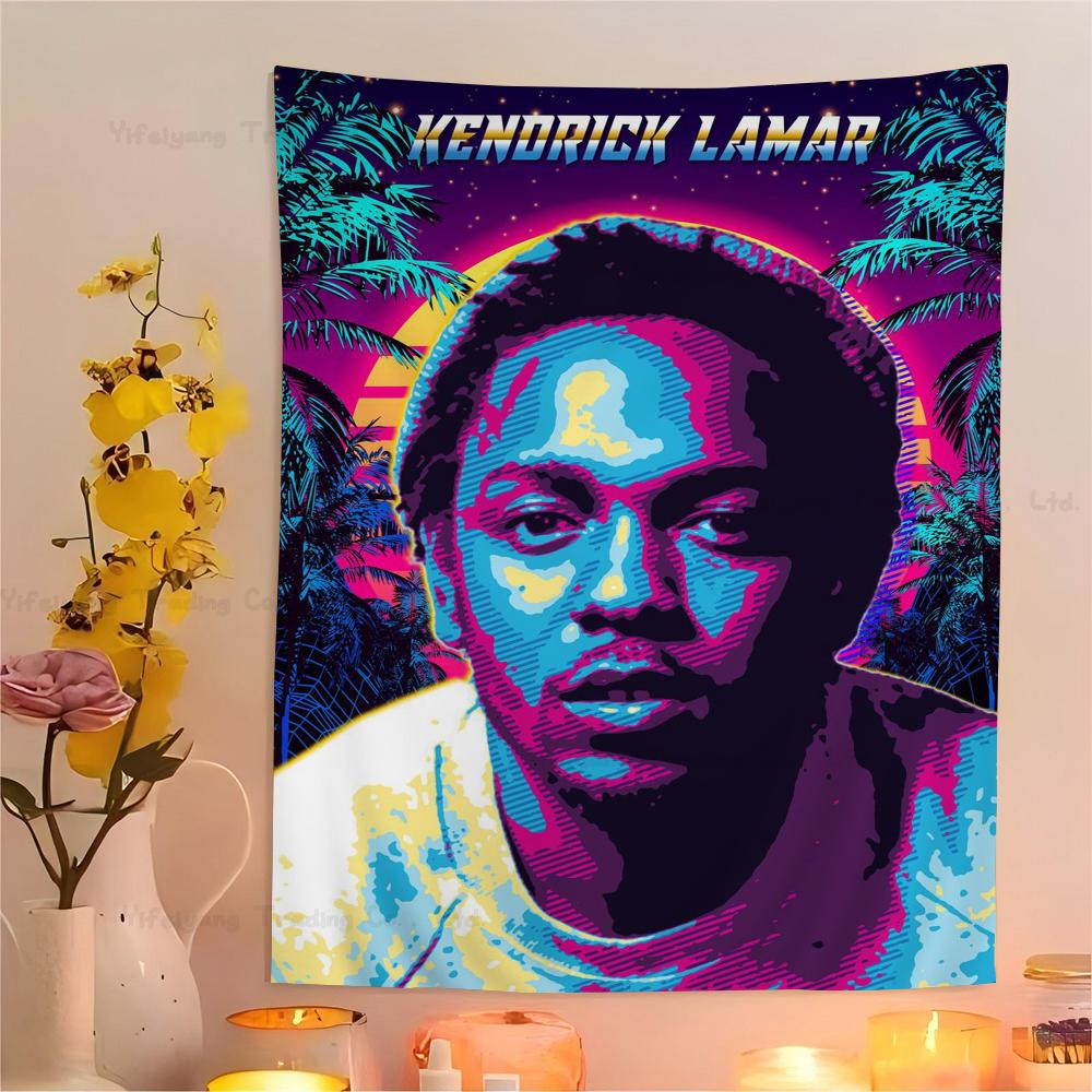 Kendrick Lamar Kung Fu Kenny Hanging Bohemian Tapestry Hanging Tarot Hippie Wall Rugs Dorm Wall Hanging Home Decor 74x94cm(29x37in)