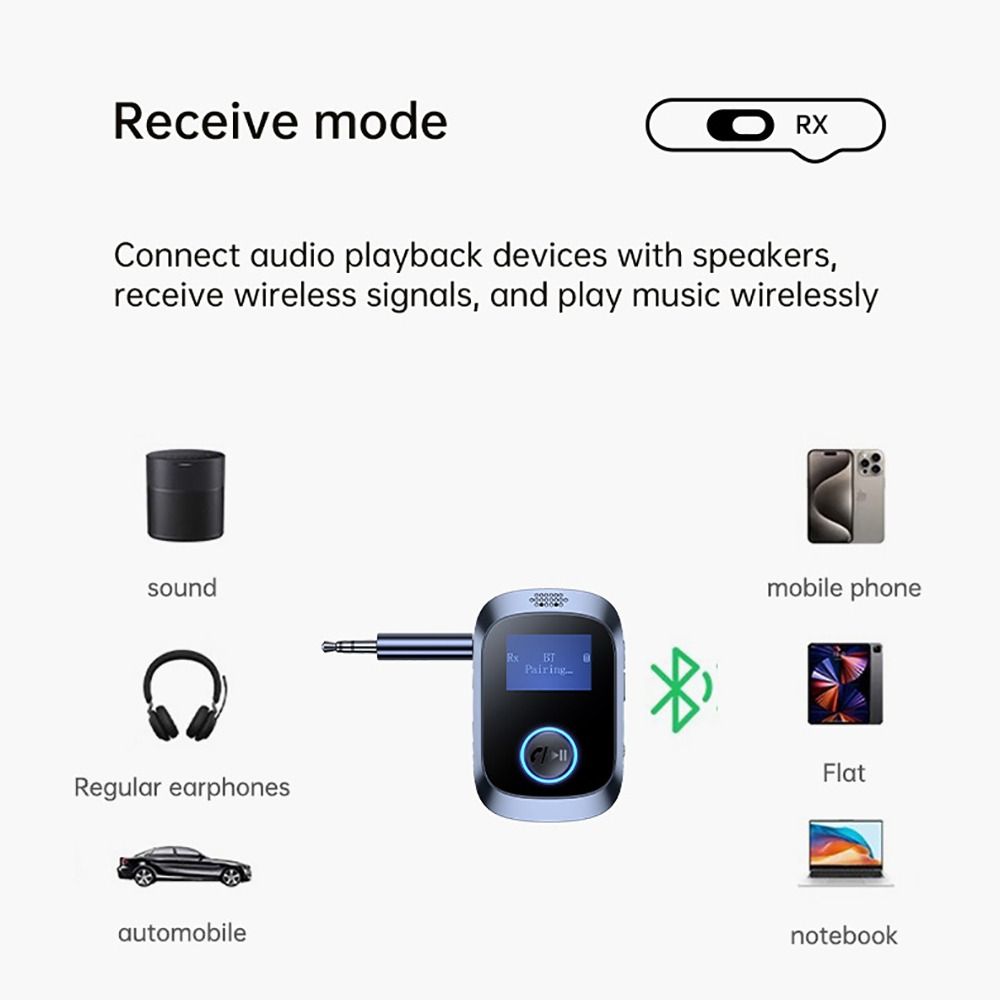 LED Digital Display Bluetooth 5.4 Receiver Transmitter 2 in 1 Wireless Adapter NEW Audio Adapter