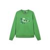 Simple Letter Floral Round Neck Casual Knit Pullover Sweatshirt Women Sweatshirt Green F11W248211F-GN