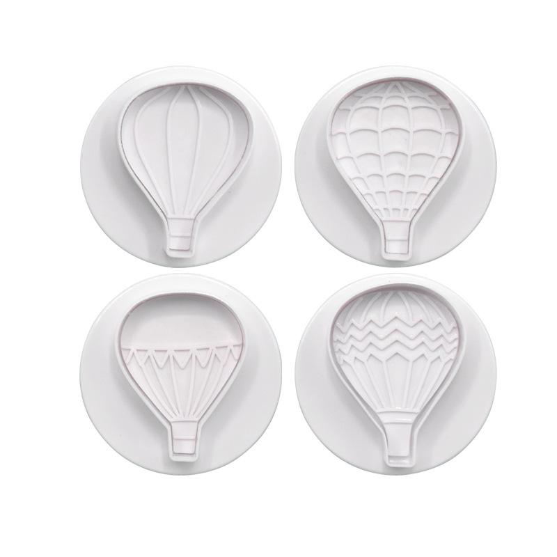 4Pcs Hot Air Balloon Frosting Cookie Mold Spring Press Mold Cake Decoration Mold Chocolate Mold Kitchen Baking Tools