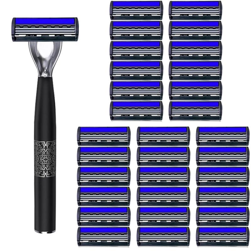 3-layer Shaver sackPremium Stainless Steel Safety Razor with Replaceable Blades - Smooth and Comfortable Shave for Men and Women