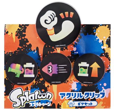Sanei Boeki Splatoon Miscellaneous Goods Series Acrylic Clip Gear Set, Height 12.5cm, SPZ05