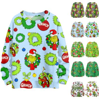 Weihnachts-Sweatshirts für Damen, Strickpullover, süßes Hemd, Herbst, Rundhalsausschnitt, Pullover, Tops
