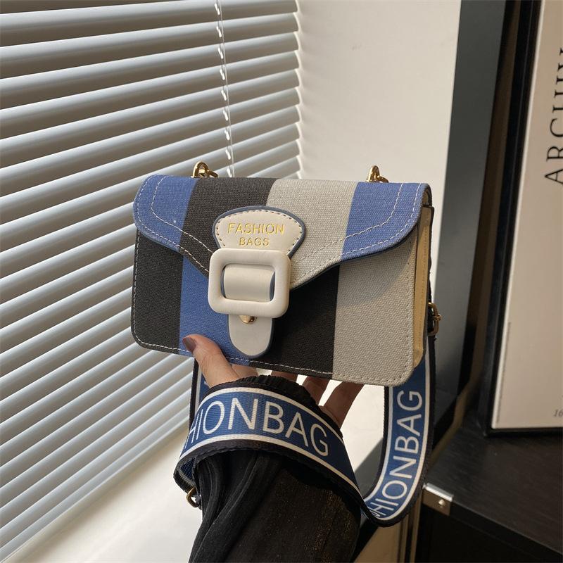 

2024 summer new shoulder bag contrasting color splicing handbag casual fashion messenger bag women s trend small square bag сірий колір