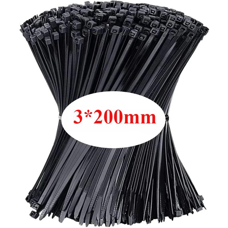 Large Quantities Wholesale 100/300/500/1000 Pcs Self Locking Nylon Cable Ties with Multiple Specifications of Plastic Cable Ties