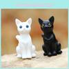 Cute Animal Pvc Model Black White Cat Sitting Static Decor Gift For Animal Lovers And Collectors