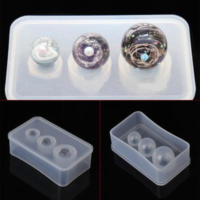 Ball Silicone Molds for Epoxy Resin Casting Clear Silicone Sphere Molds for Resin Planet Jewelry Making Fondant Mold