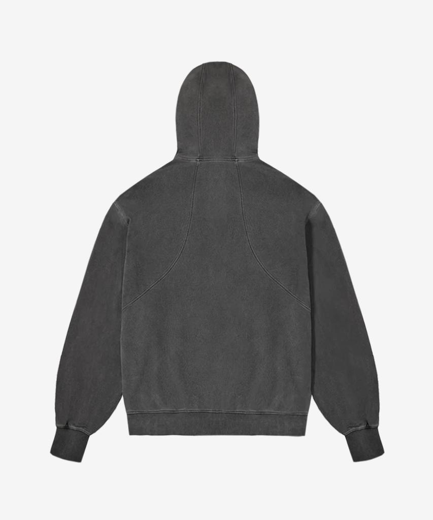 Attitude Attitude Aa Curved Garment Dyeing Sweat Hoodie Zip-Up Gray